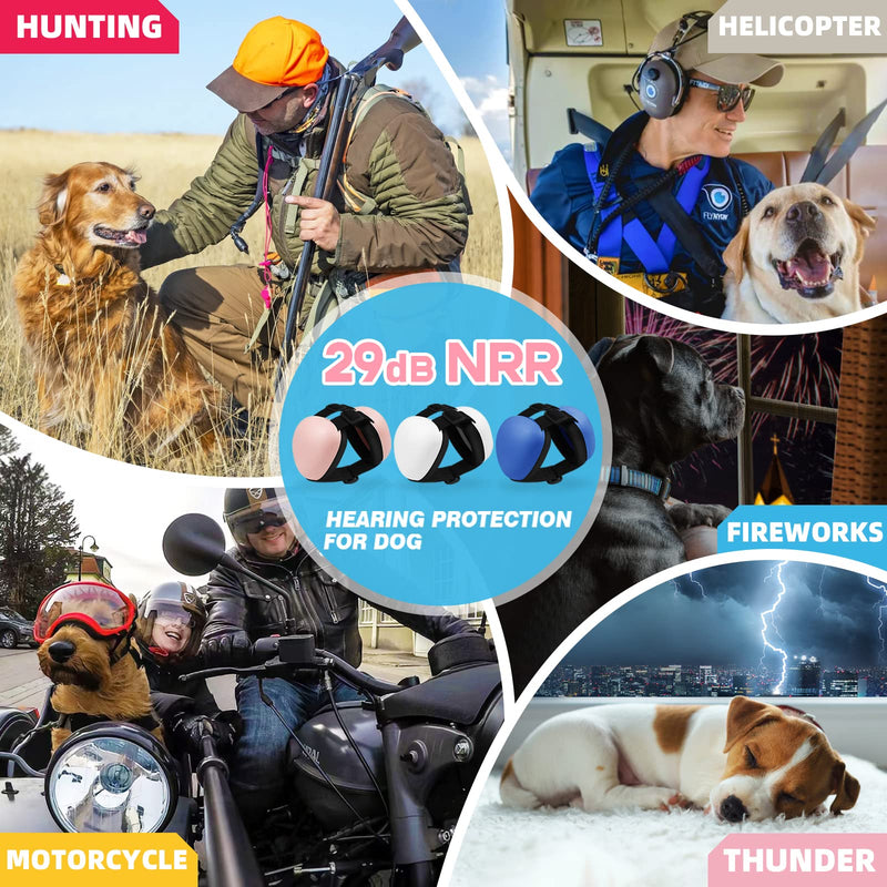 Dog Earmuffs For Hearing Protection 29dB NRR ear muffs noise protection Small Pink - PawsPlanet Australia