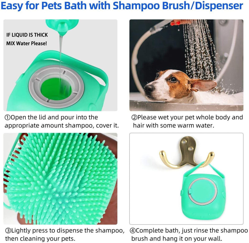 Pet Dog Shampoo Massager Brush Cat Massage Comb Grooming Scrubber Shower Brush for Bathing Short Hair Soft Silicone Brushes Blue - PawsPlanet Australia