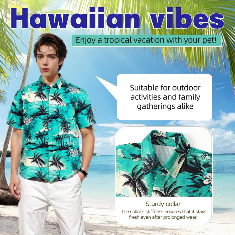 Dog Shirts Hawaii Dog Clothes for Small Medium Large Dogs Owner and Pet Shirts are Sold Separately L-(47.24"Bust)-for Human Green Only for Human - PawsPlanet Australia