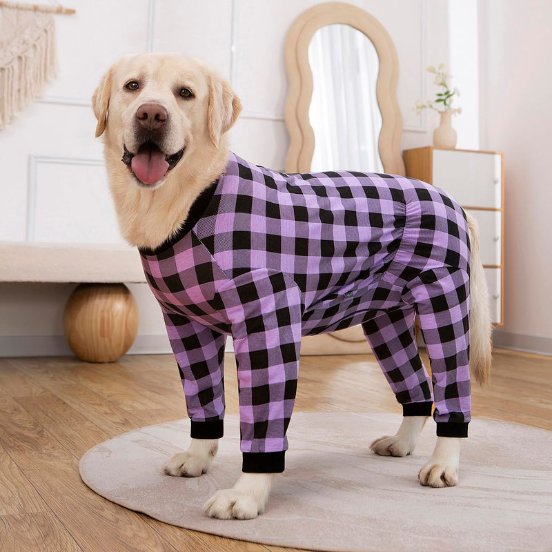 Dog Recovery Suit Full-Zipper After Post-Surgery Large Medium Dogs, Dog Bodysuit for Prevent Licking& Chewing Wounds Onesies Cone Alternative (Purple, 5X-Large) Purple - PawsPlanet Australia