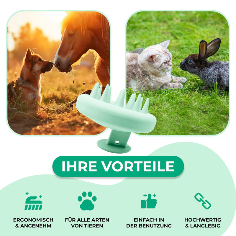 Premium Brush Dog Brush Cat Brush Dog Care Massage Brush Bath Brush Soft Silicone Bristles Dogs Cats Short Hair & Long Hair Rubber Curry for Brushing Loose (Light Green) light green