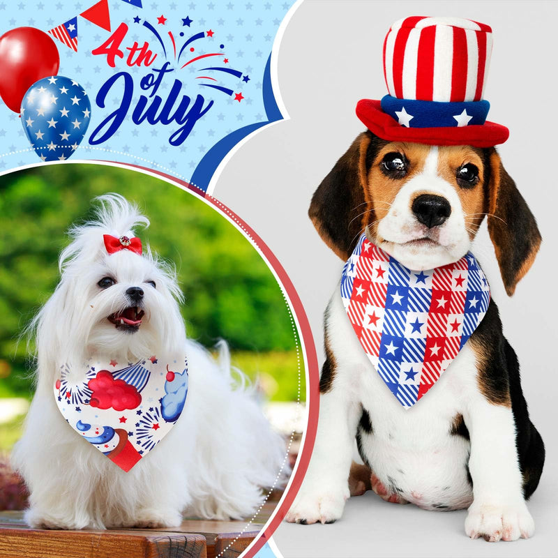 Sanwuta 120 Pcs Dog Bandana Bulk Scarf Washable Dogs Bibs Adjustable Kerchief Pet Bandana for Small and Large Party Pet Hawaii Beach Handkerchief Scarf Accessories (4th of July) 4th of July - PawsPlanet Australia
