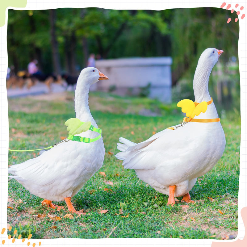 SATINIOR 3 Pack Harness and Leash for Pet Ducks, Real Duck Collar and Leash Soft and Adjustable Harness Training Traction Rope Collar for Young Adult Pet Goose Chicken Hen(Pink Green Yellow,Adult) Pink Green Yellow - PawsPlanet Australia