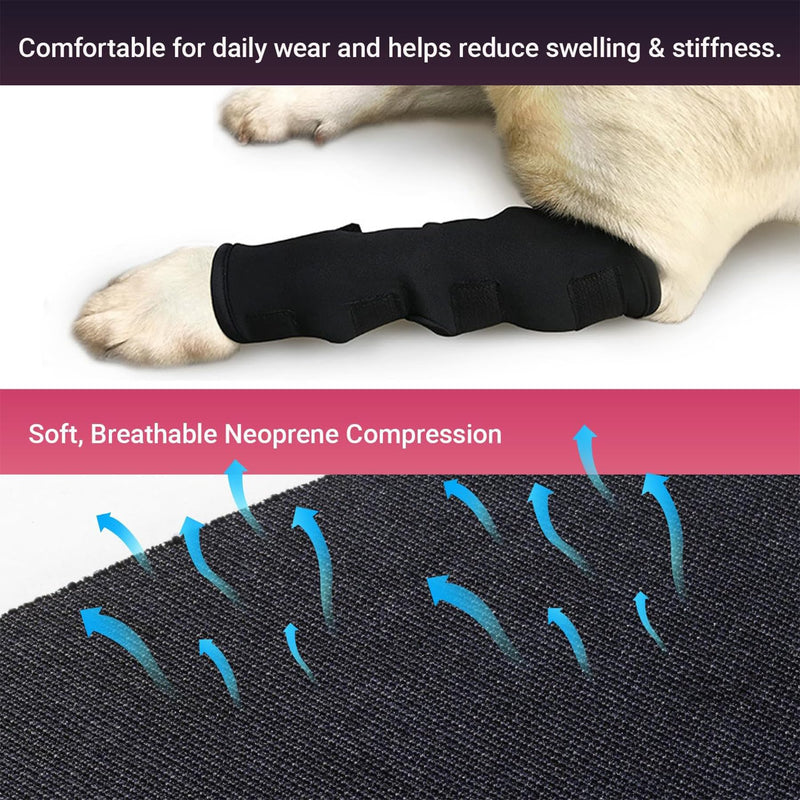 Pack of 2 Joint Bandage for Dogs, Ankle Bandage for Dogs, Dog Leg Wrap Leak Protection, Rear Leg Bandage for Front and Rear Legs, Prevent Licking, for Wound Healing Black-XL