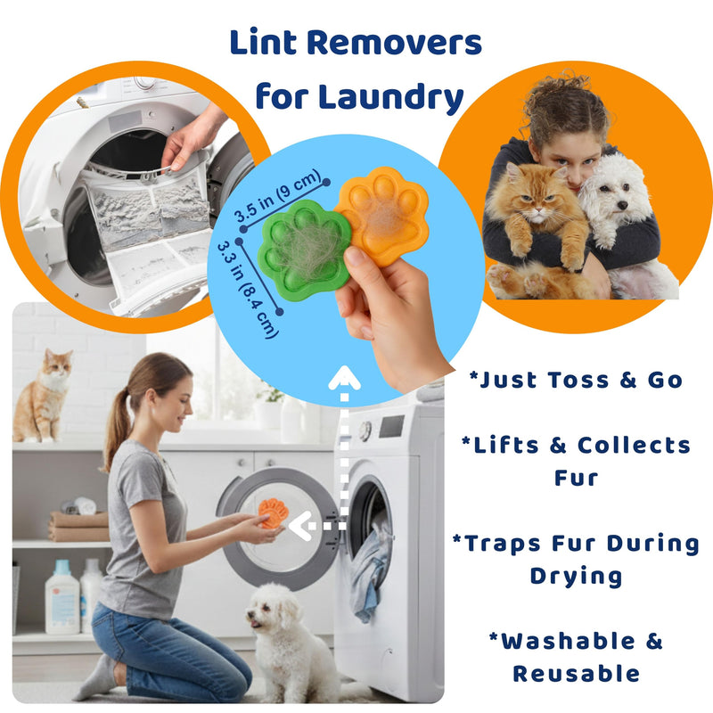3 in 1 Pet Hair Remover Cleaning Set - Car Interior, Furniture and Laundry - Multi Surface Cat & Dog Fur Removal Tool - PawsPlanet Australia
