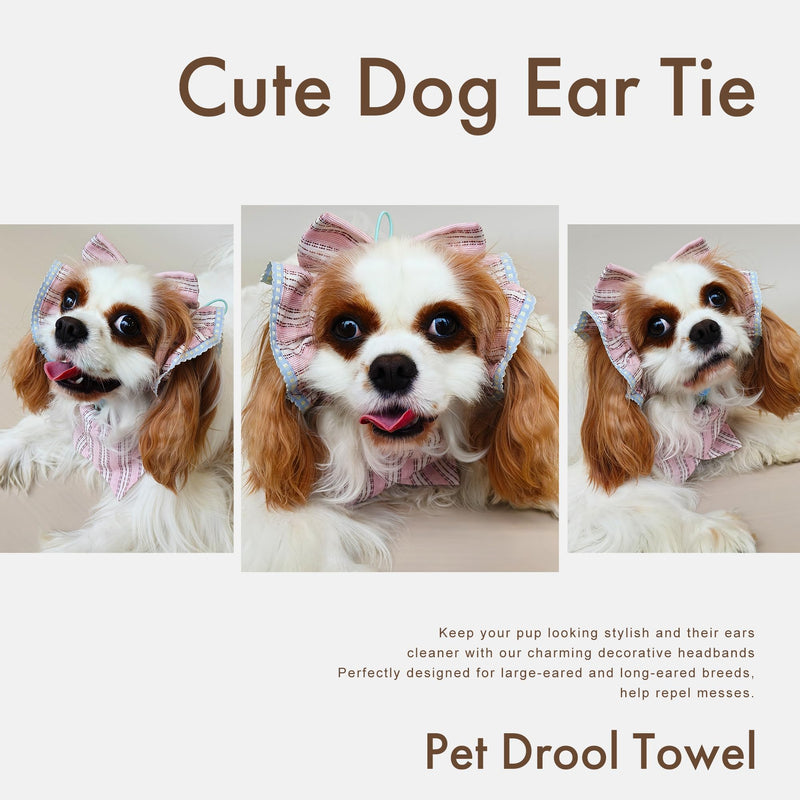 Soft Cotton Dog Headband for Cocker Spaniel, Cavalier, Springer - Adjustable Bow Pet Hair Accessory (Dog Bow Beige) - PawsPlanet Australia