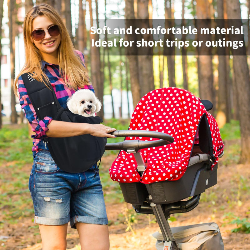 Dog Carrier Sling, Cat Sling Carrier, Small Dog Sling Carriers for 0-15 lbs, Hands Free Puppy Carrier Sling, Crossbody Pet Carrier for Travel, Breathable Pad, Storage Pocket, Tote Design Cat Carrier Non-adjustable - PawsPlanet Australia