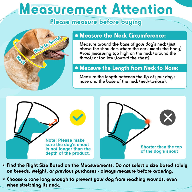 Dog Cone Collar, Transparent Recovery Cone for Large Medium Small Dogs, Soft Elizabethan Collar After Surgery to Prevent Licking Wound, Enhanced Visibility Patented Ultra Transparent M(Neck:10.5-14")