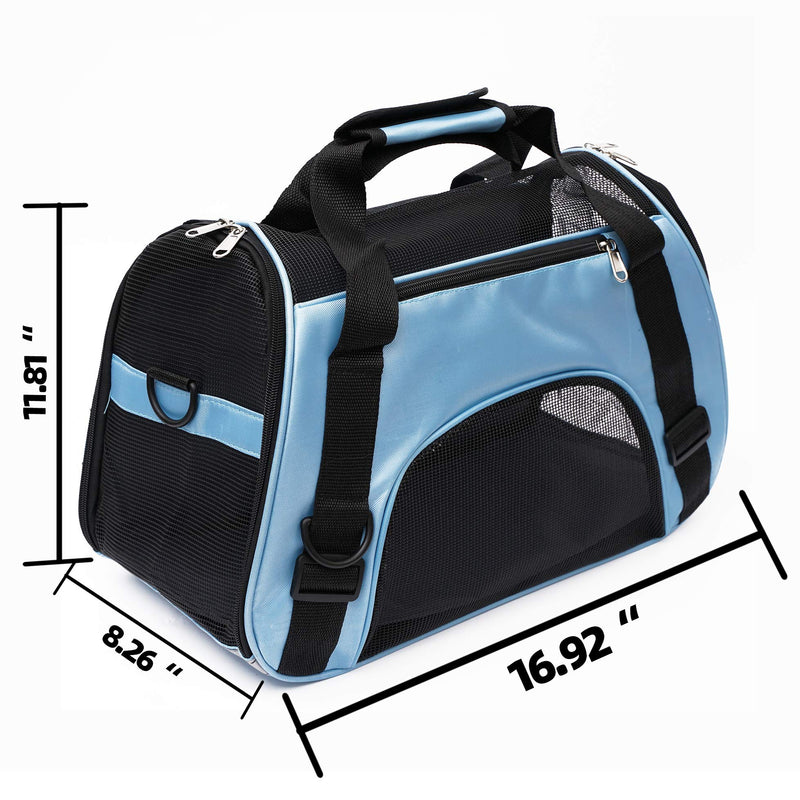 Pet Carrier Soft-Sided Carriers for Cat Carriers Dog Carrier for Small Medium Cats Dogs Puppies Pet Carrier Airline Approved Cat Dog Pet Travel Carrier (Small, Blue) Small-Blue