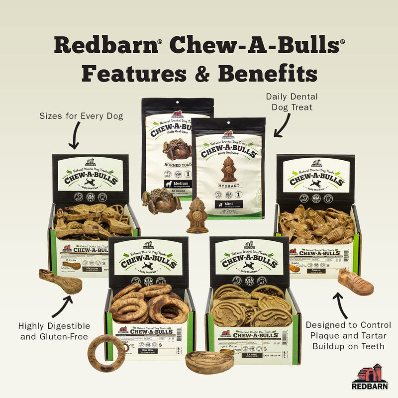 Redbarn Chew-A-Bulls (Size: Small, Shape: Brush, 24-Count (Pack of 1)) - PawsPlanet Australia