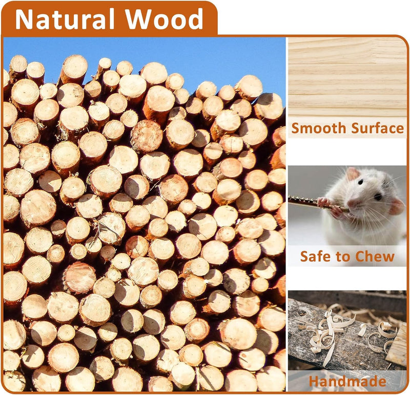 BNOSDM Wooden Hamster Platform with Legs Small Animal Standing Platform Exercise Toy Cage Accessories for Syrian Dwarf Hamsters Guinea Pigs Gerbils Degus Chinchillas Mice Bird Ladder on the side - PawsPlanet Australia