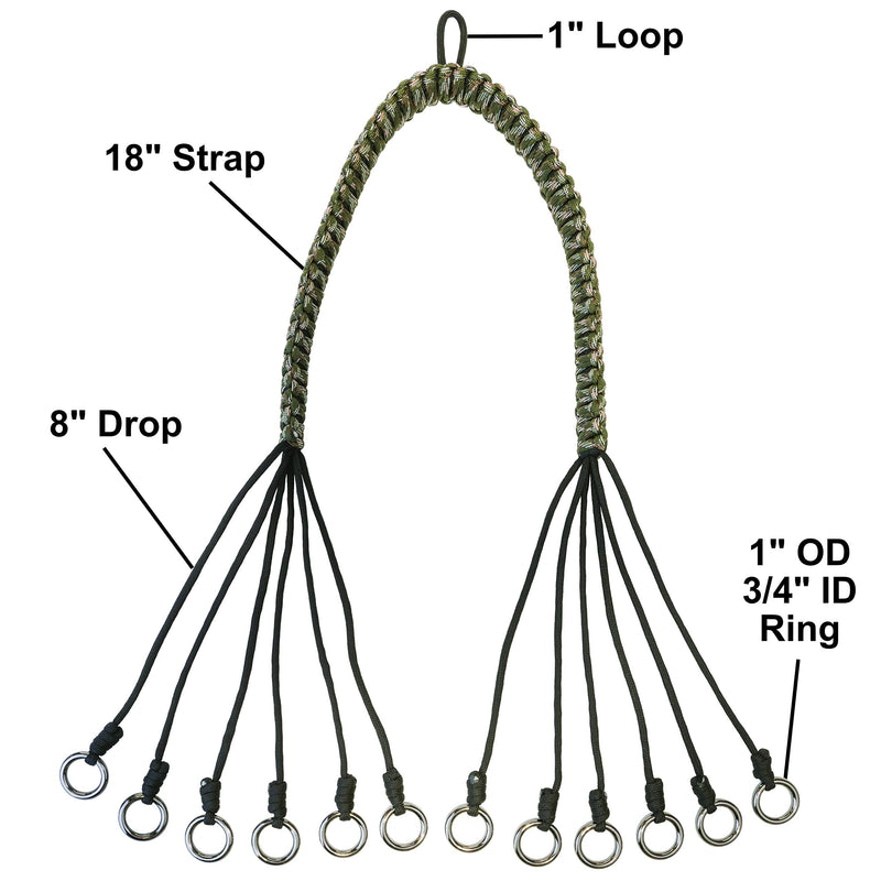 Game Carrier, 12 Drops, Slip Ring - Bird Tote for Waterfowl, Duck, Geese, and Other Wild Game, Paracord - PawsPlanet Australia