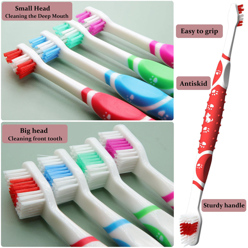 Dog Toothbrush pet Toothbrush Finger Toothbrush Small to Large Dogs,Cats with Soft Bristles Non Slip Dual Head Dog Toothbrush - PawsPlanet Australia