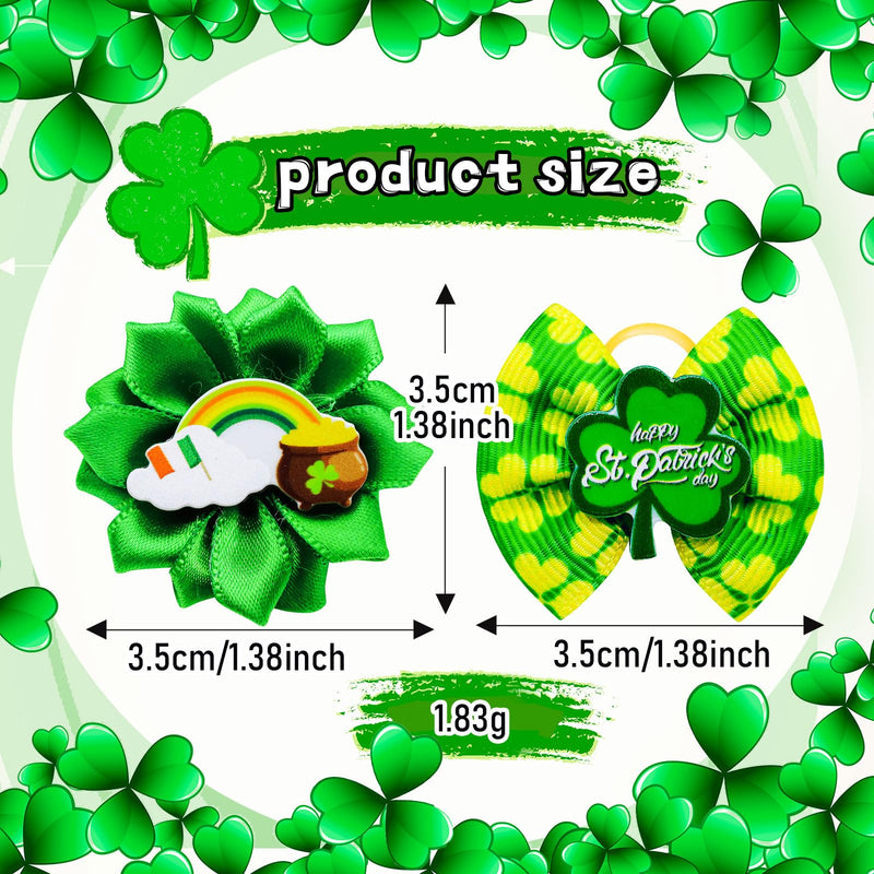 80pcs St.Patrick's Day Dog Bows, Holiday Pet Samll Dog Hair Grooming Bows with Rubber Bands, St.Patrick's Day Green Lucky Clover Element Dog Hair Bows for Dog Puppy Yorkie Hair Accessories - PawsPlanet Australia