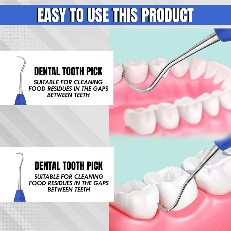 Professional Dental Tools Tartar Scraper For Dentist, Personal and Pets Use Plaque Remover With Comfortable Grip, Double ended Silicon Grip Scaler - PawsPlanet Australia