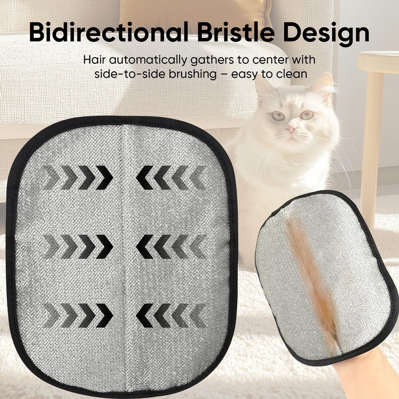 2Pcs Pet Hair Removal Gloves for Cats & Dogs，Reusable Pet Grooming Gloves for Furniture,Cars & Fabrics，Electrostatic Gloves Collect pet Hair in Neat Strips for Easy Clean - PawsPlanet Australia
