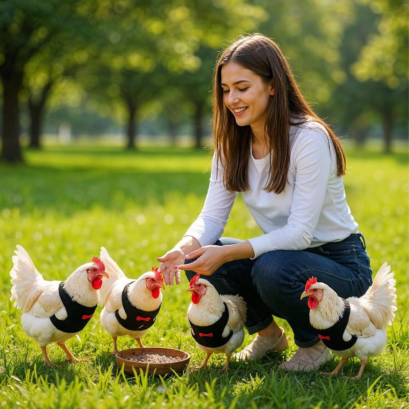 Chicken Harness with Leash Set, Upgraded Double Adjustable Mesh Breathable Chicken Training Harness, Pets Leash for 3-4 Lb Hens Duck Goose Small Pets Training Walking Supplies (4 Colors) - PawsPlanet Australia