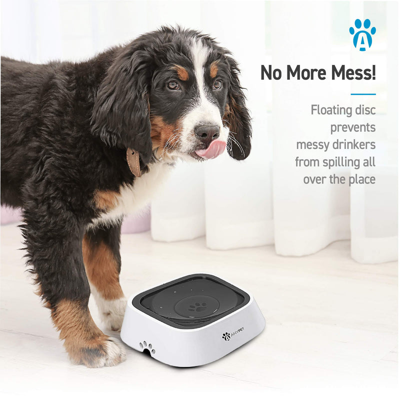ANYPET No-Spill Dog Water Bowl, Anti-Splash Pet Slow Drinking Water Feeder, Spill Proof Travel Bowls for Large Medium Small Dogs and Cats, White - PawsPlanet Australia