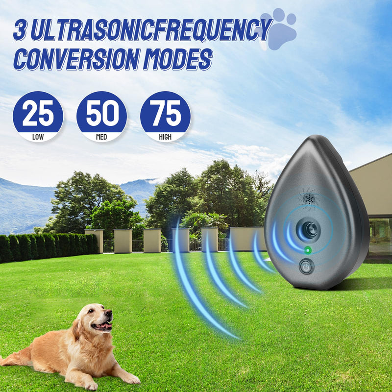 Anti Barking Device for Dogs, Ultrasonic Dog Bark Deterrent Devices, Rechargeable Bark Box,3 Modes Dog Barking Deterrent Devices Indoor & Outdoor, Dog Barking Stopper Long Range up to 75ft(Gray) Gray Anti Barking Device