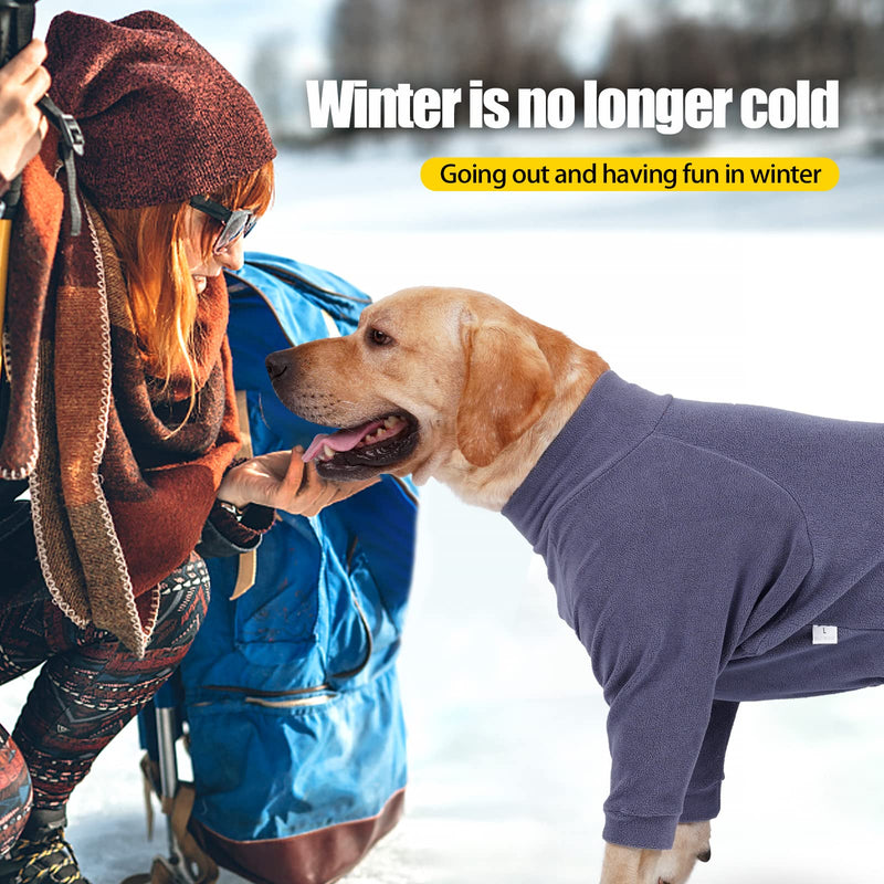 Cold Weather Coat, 4 Legs Pajamas Onesie, Winter Soft Clothes, Warm Sweaters Jacket Pet Clothes, Stretchy Soft Doggy Jumpsuits Sweatshirt for Medium Large Dogs, Navy 7XL