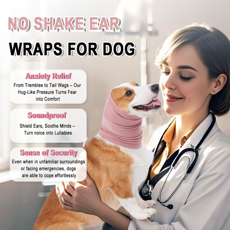 Meifsou Calming Hoodie for Dogs - Stretchy Dog Ear Cover, No Shake Anxiety Head Wrap Quiet Ears, Pet Snoods for Thunder, Lightning, Fireworks, Vet Visits, Grooming, Rabbit Plush Fabric, Light Blue M M-Head Circle(12"~20")