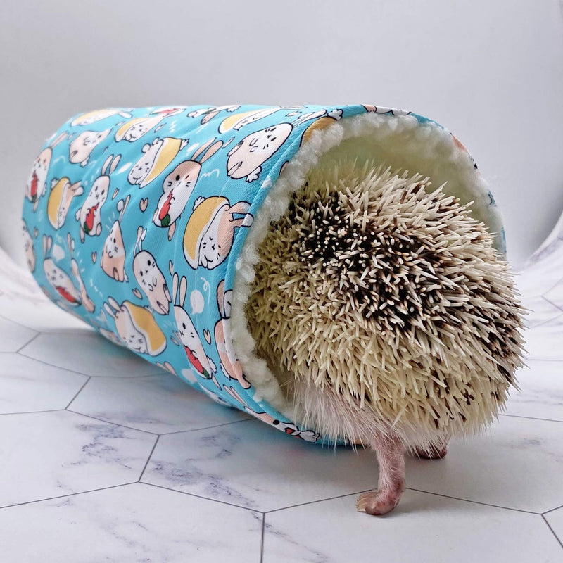 Fleece Small Animal Tunnel Collapsible Pet Play Toy Tunnel Tube for Dwarf Rabbit Hamster Guinea Pig Toys Chinchilla Sugar Glider Hedgehog Hideout Cave Blue - PawsPlanet Australia