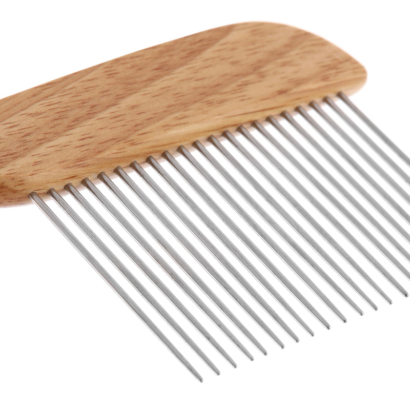 GROOM PROFESSIONAL Wooden Dog Comb - X-Large Pins - Designed for Poodle Coats - Long Enough for All Coats - 6.5cm Pins - For General or Professional Grooming