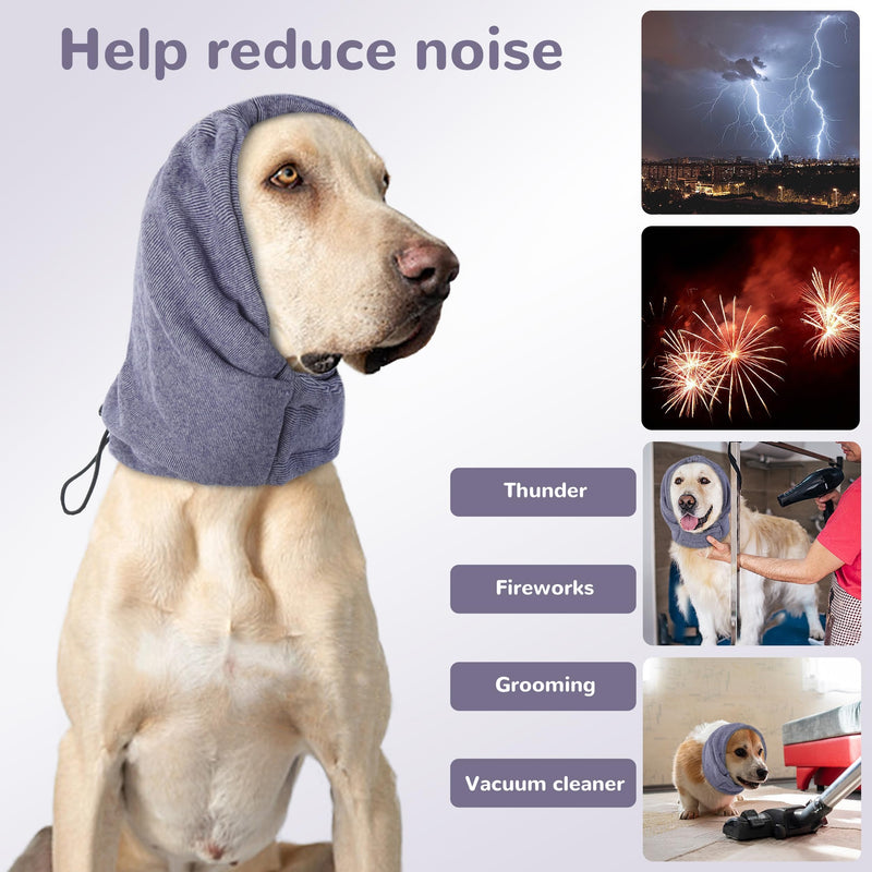 PUMYPOREITY Upgraded Dog Ear Muffs Noise Protection, Dog Ear Covers for Bath, Thunderstorms, Dog Headband for Anxiety Relief, Dog Hematoma Ear Wrap, Dog Ear Protection for Swimming, Purple, M Medium