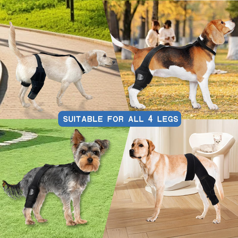 Dog Knee Brace for Torn Acl Hind Leg, Adjustable Dog Hip Support for Luxating Patella, Dog Leg Braces for Back Front Leg with Side Stabilizers (S(4.7-8.9IN)) S(4.7-8.9IN)