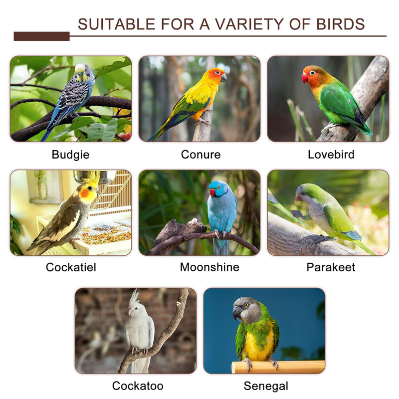 7PCS Bird Perches, Natural Wood Parrot Perch Stand, Bird Perch Chewing Stick Cage Accessories Hanging Multi-Branch Perch Platform Swing Toy for Parakeets, Cockatiels, Small Medium Birds - PawsPlanet Australia