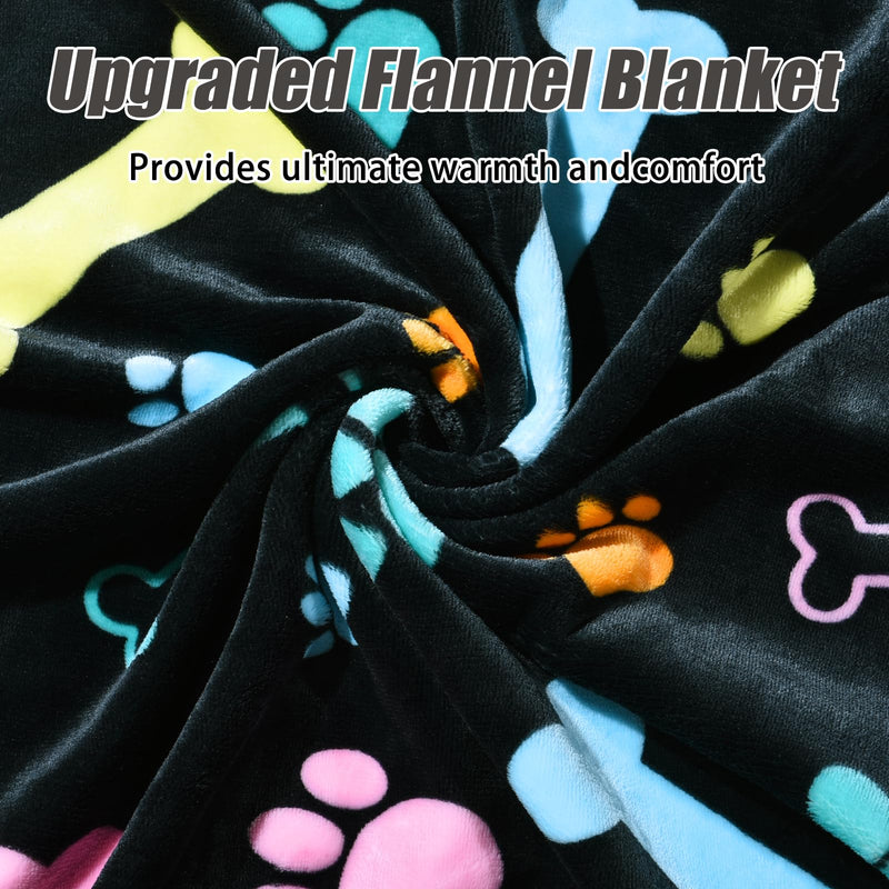 Rezutan Dog Blankets for 3 Pack Large Medium Pet Cat, Soft Fuzzy Washable Blanket, Comfort Flannel Suitable for Dogs Kennels & Beds, Sofas, Furniture, Gifts Puppy Essentials, 41 x 31 inch, Black Black(3 Pices） Large,41x31inch - PawsPlanet Australia
