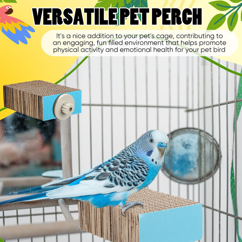 Skyygemm 3 Pcs Bird Chew Toys Parrot Perch Cardboard Platform for Cage Bird Paw Grinding Stand Parrot Cage Playground Exercise Toys for Macaws Small Parakeets Budgies Conure Cockatiel (Small) - PawsPlanet Australia