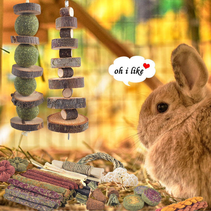 ERKOON Bunny Toys Boredom, 100 PCS Bunnies Timothy Hay Sticks Carrots Rose Grass Cake Dental Care, Molar, Chinchillas Toy Chew Toy, Guinea Pigs, Hamsters, Chinchilla, Rabbit Chew Toys for Teeth - PawsPlanet Australia