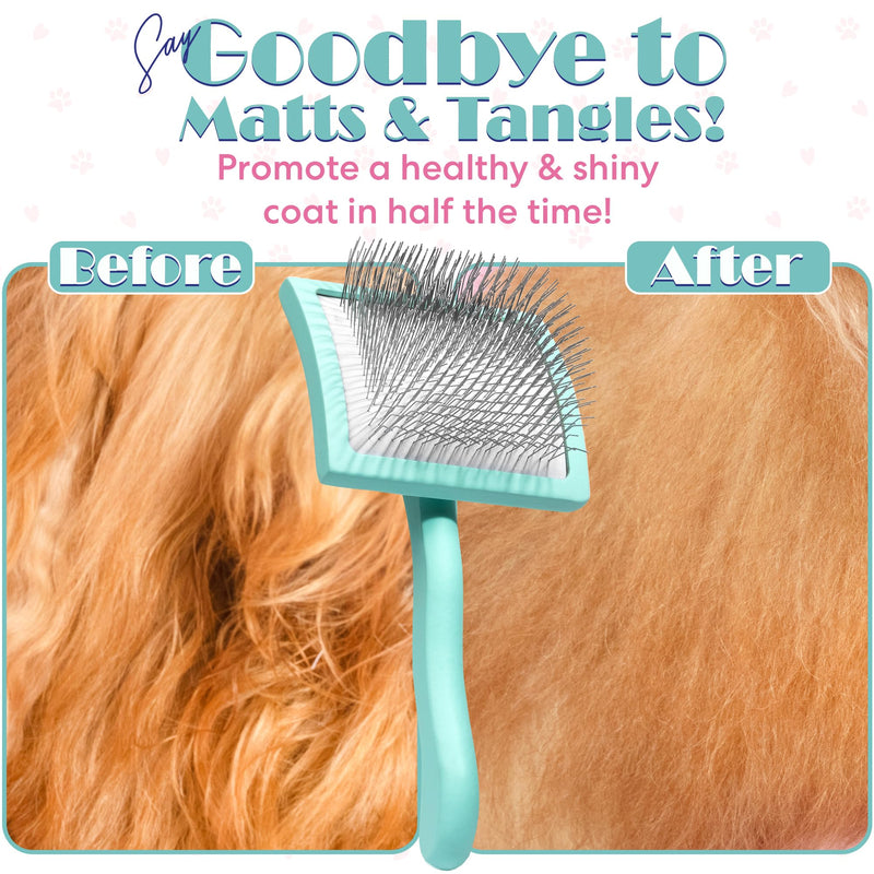 Brodie Dog Brush - Slicker Brush for Dogs - Dog Brush for Shedding and Grooming - Best Dog Brush for Long Haired Dogs and Pets - PawsPlanet Australia