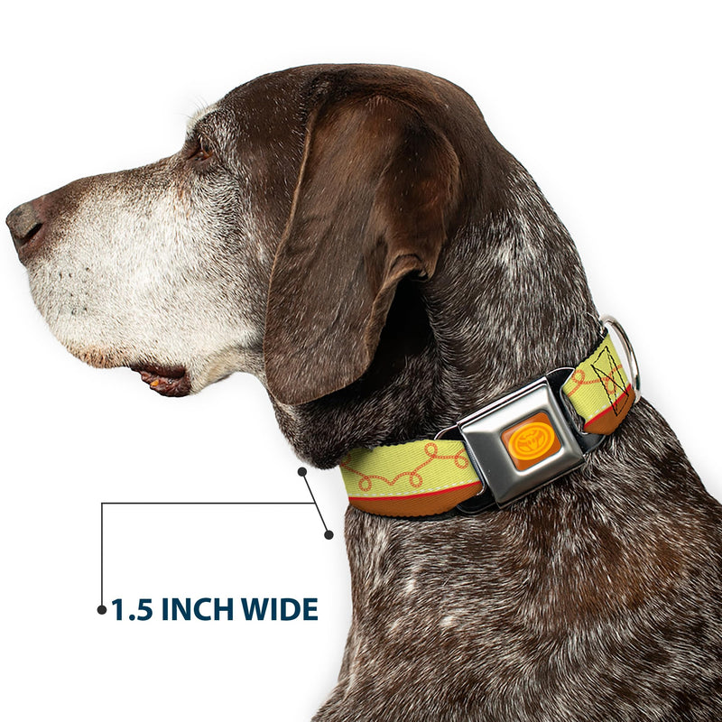 Buckle-Down Dog Collar Seatbelt Buckle Toy Story Woody Bounding Cowboy Buckle Yellow Red Brown 15 to 26 Inches 1.0 Inch Wide, Multicolor (DC-WDY516-L) 1" Wide - Fits 15-26" Neck - Large - PawsPlanet Australia