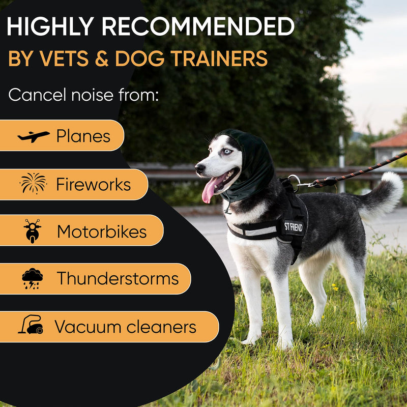 PRO Calming Hoodie for Dogs, 29dB NRR Noise Protection (Size XL), Noise Cancelling Headphones for Dogs, Dog Ear Protection from Thunder, Fireworks, Vacuums - PawsPlanet Australia