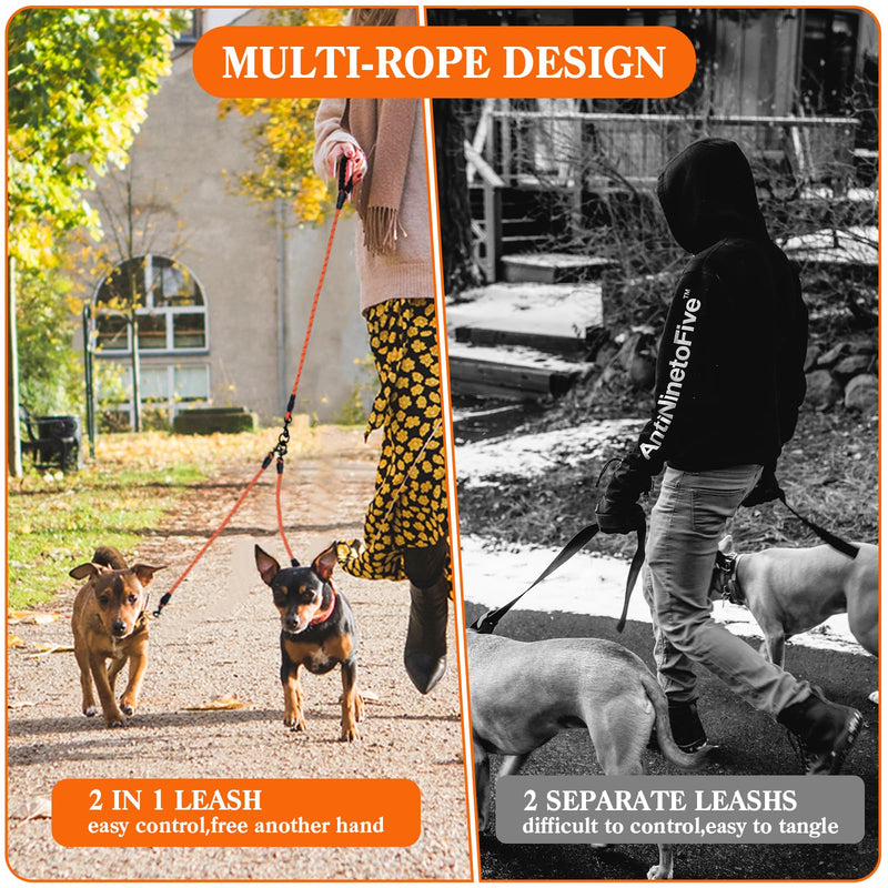 Double Leashes - 6 Way Leash for 6 Dogs with Reflective Swivel, Walking & Training Blue Six Leashes - PawsPlanet Australia