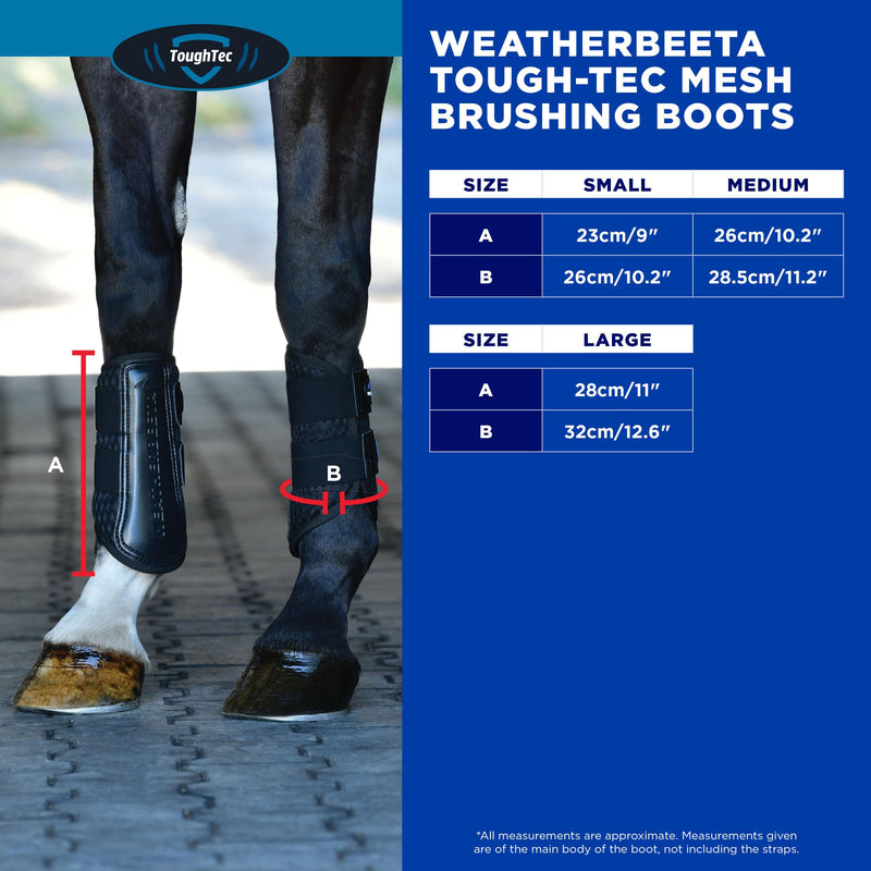 WeatherBeeta Tough-Tec Mesh Brushing Boots, Black/Black, Medium M