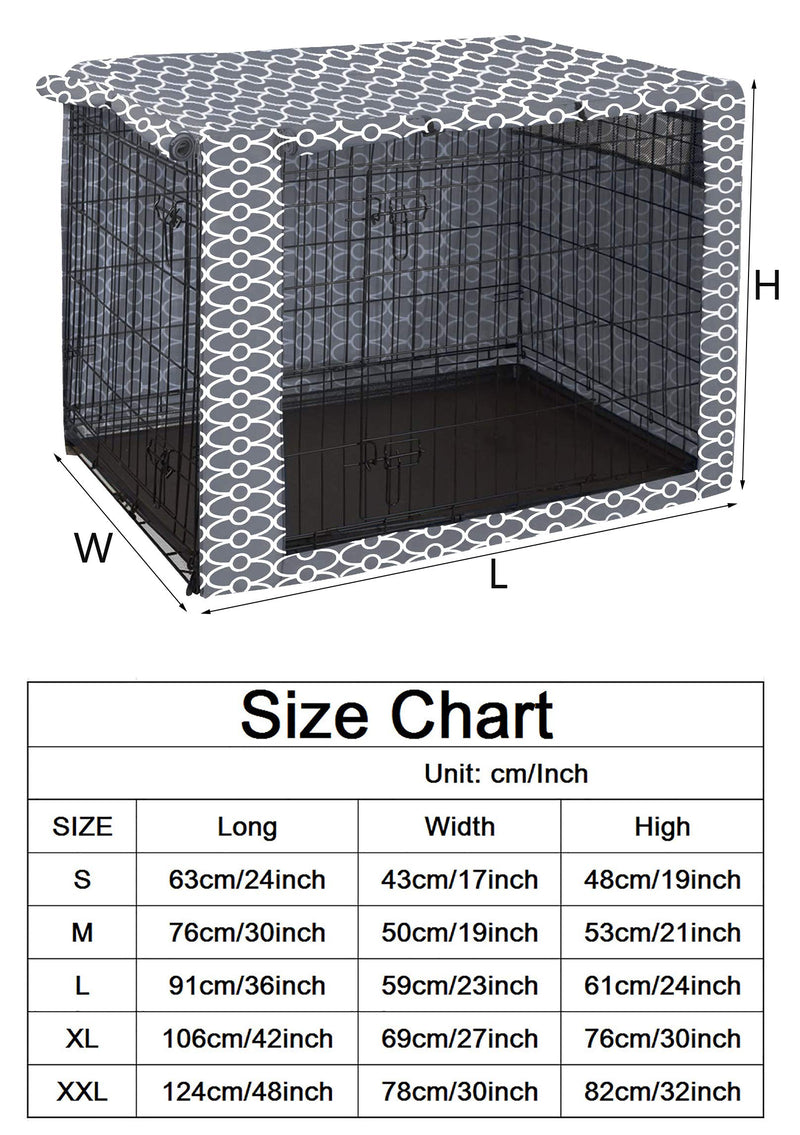 Dog Crate Cover Kennel Dogs Covers fits Small Medium Large crates cage Heavy Nylon Waterproof soundproof Indoor Outdoor - Cover only - Grey - 24 inch