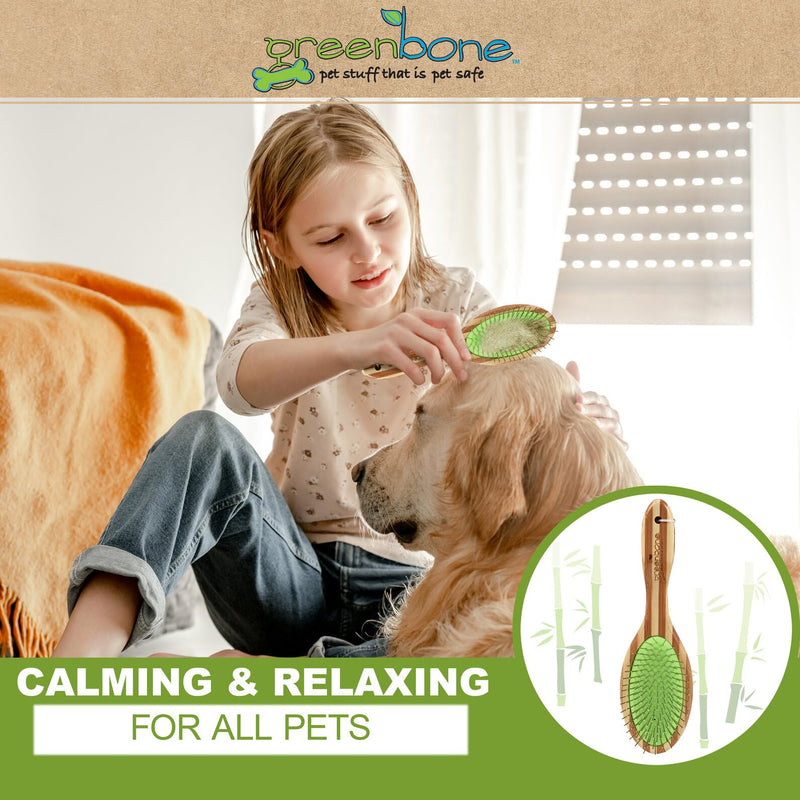 Pet Spa Metal Pin Brush - All-Natural Bamboo Pet Grooming Brush - Entirely Made from Sustainable Bamboo for Dogs & Cats - PawsPlanet Australia