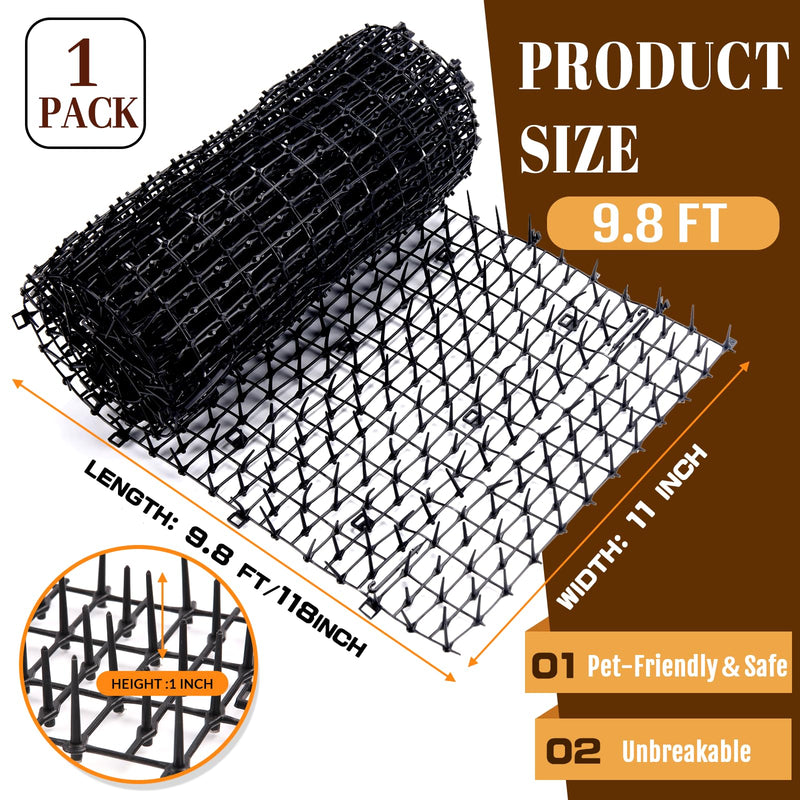 118"x 11.8" Cat Scat Mat for Cats with Spikes, Scat Mats for Dogs, Prickle Strips Digging Stopper Outdoor Deterrent Mat for Indoor Garden includes 8 Garden Staples 121.2"L x 118.0"W x 11.8"Th - PawsPlanet Australia