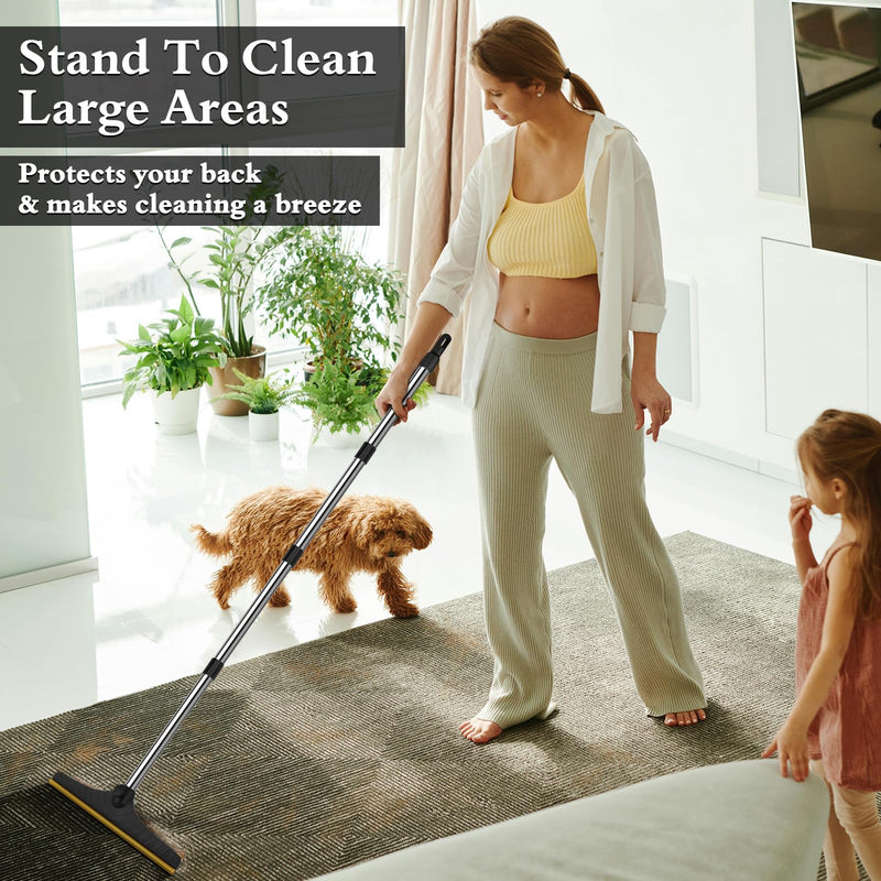 B-Land Carpet Rake for Pet Hair Removal, Reusable Pet Hair Removal Tool Cat Dog Hair Remover with 60” Long Adjustable Handle, Carpet Brush Carpet Scraper Pet Hair Remover Broom Black - PawsPlanet Australia