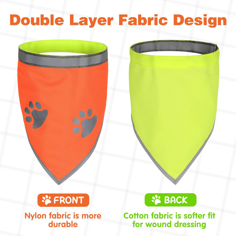 1 PCS Blaze Orange Dog Bandana- Hi-Vis Safety Vest for Hunting, Camping & Off-Leash Exploration | Reflective Dog Collar Gear X-Large Orange-1PC - PawsPlanet Australia