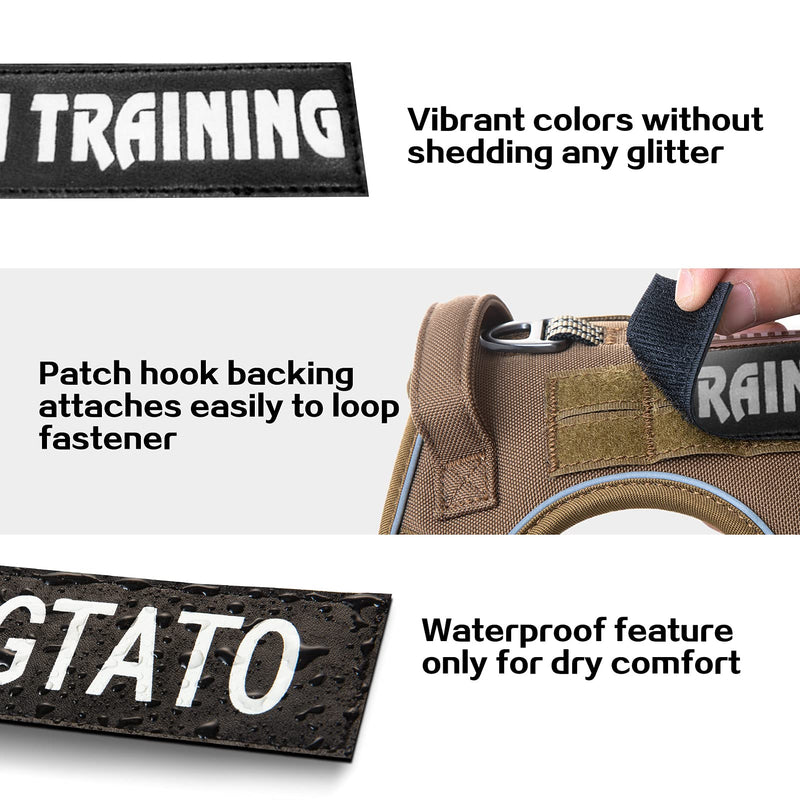 AUROTH Service Dog Vest Patches - 10 Pieces, Reflective and Removable Harness Patches for Training L-5.5X2.0” Series 1 - PawsPlanet Australia