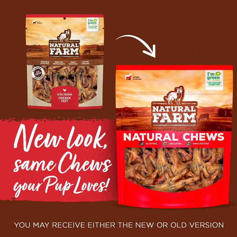 Natural Farm Nail-Free Chicken Feet Dog Treats (20 Pack), 100% Free-Range Air Dried Chicken Feet, No Nails, Fully Digestible, High Protein, Low Calorie, Joint Support, Single Ingredient Chicken Feet (20 pack) - PawsPlanet Australia
