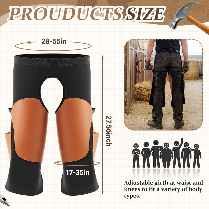 Twistover Professional Farrier Apron for Horseshoeing with Knee Pads & Adjustable Straps, Durable Work Apron for Blacksmiths, Farriers, and Woodworkers