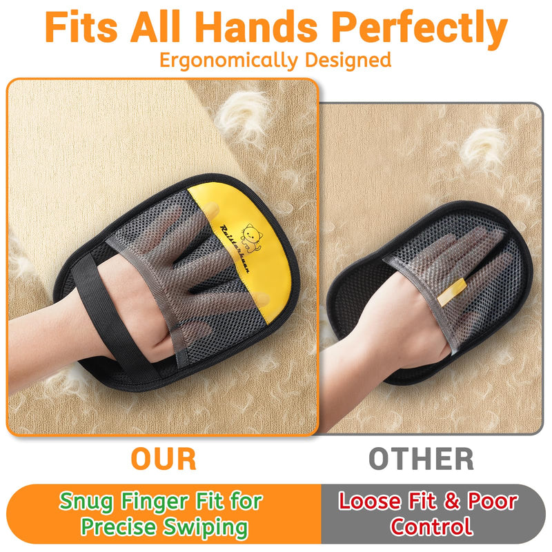 Pet Hair Removal Glove?2026 Newly Upgraded Reusable Magic Brush Pet Hair Remover Glove for Cats & Dogs?Pet Hair Remover Tool for Couch,Curtain, Clothing, Carpet, Car Seat (1Pcs) Black Yellow-1Pcs