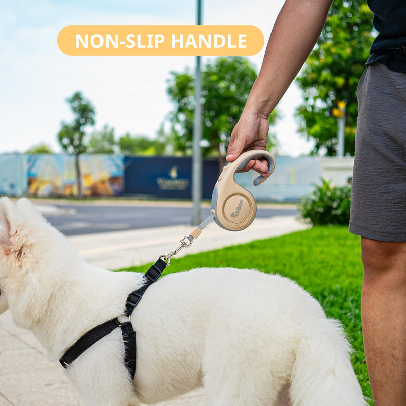 Retractable Dog Leash with Anti-Slip Handle, 360° Tangle-Free Leash, Reflective Dog Leash,16 ft Heavy Duty Dog Leash for Small, Medium, Large Dog, One-Handed Lock, Pause, Block (Orange) Orange - PawsPlanet Australia