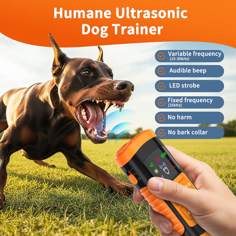 Dog Bark Control Devices - Ultrasonic Anti Barking Deterrent for All Dogs, Pets Gentle Trainer with LCD Screen, 35 ft Range Barkguard Stopper, Portable Humane Behavior Training Tools Indoor Outdoor - PawsPlanet Australia