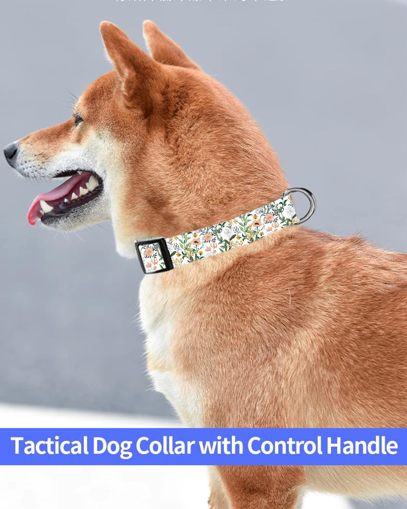 Dog Collar, Cute Dog Collar for Small Medium Large Dogs, Personalized Adjustable Soft Pet Collars with Quick Release Buckle for Walking Running, Beautiful Boho Leaf - PawsPlanet Australia